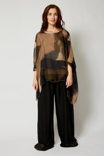 Italian Silk Abstract Flowing Top - Jacqueline B Clothing