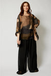 Italian Silk Abstract Flowing Top - Jacqueline B Clothing