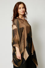 Italian Silk Abstract Flowing Top - Jacqueline B Clothing