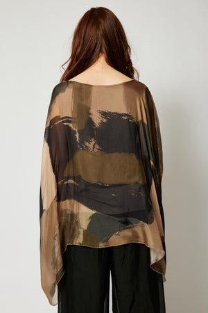 Italian Silk Abstract Flowing Top - Jacqueline B Clothing