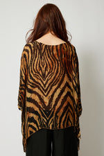 Italian Silk  Animal Pattern Flowing Top - Jacqueline B Clothing