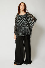 Italian Silk  Animal Pattern Flowing Top - Jacqueline B Clothing