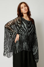 Italian Silk  Animal Pattern Flowing Top - Jacqueline B Clothing