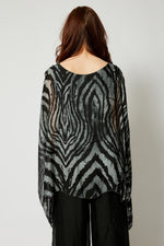 Italian Silk  Animal Pattern Flowing Top - Jacqueline B Clothing