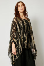 Italian Silk Brushstroke Pattern Flowing Top - Jacqueline B Clothing