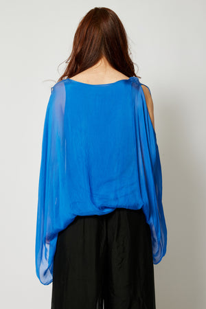 Italian Silk Cold Shoulder Top - Jacqueline B Clothing