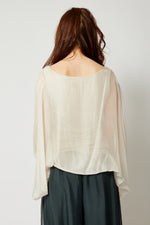 Italian Silk Top w/ Drape Under Arm - Jacqueline B Clothing