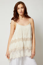 Italian Silk Lace Tank - Jacqueline B Clothing