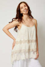 Italian Silk Lace Tank - Jacqueline B Clothing