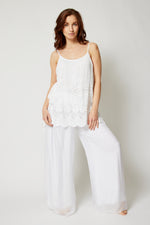 Italian Silk Lace Tank - Jacqueline B Clothing