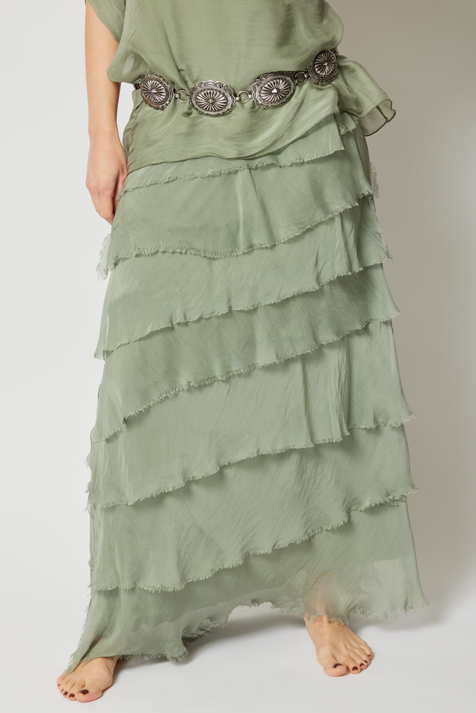 Italian Silk Layered Skirt - Jacqueline B Clothing