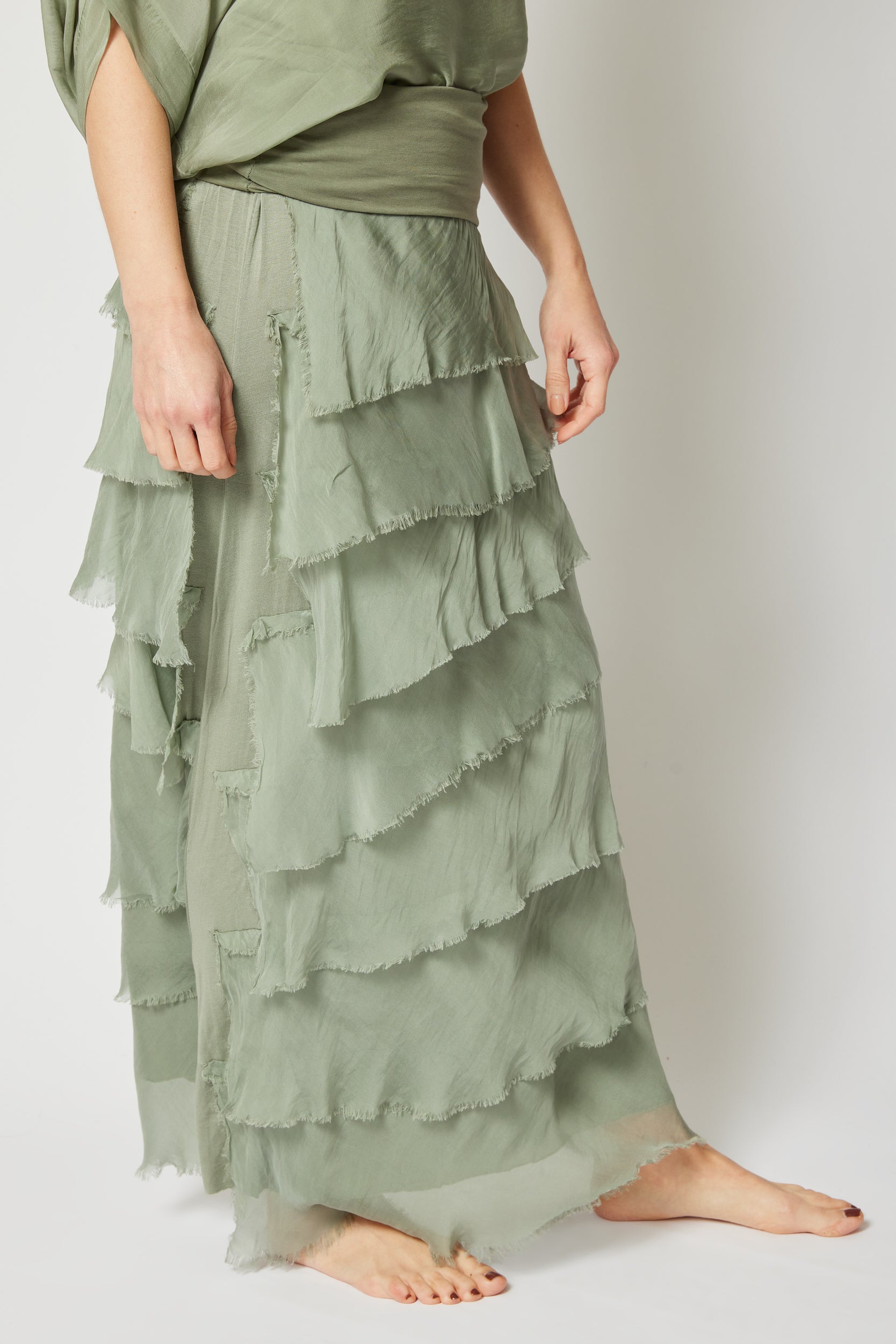 Italian Silk Layered Skirt - Jacqueline B Clothing