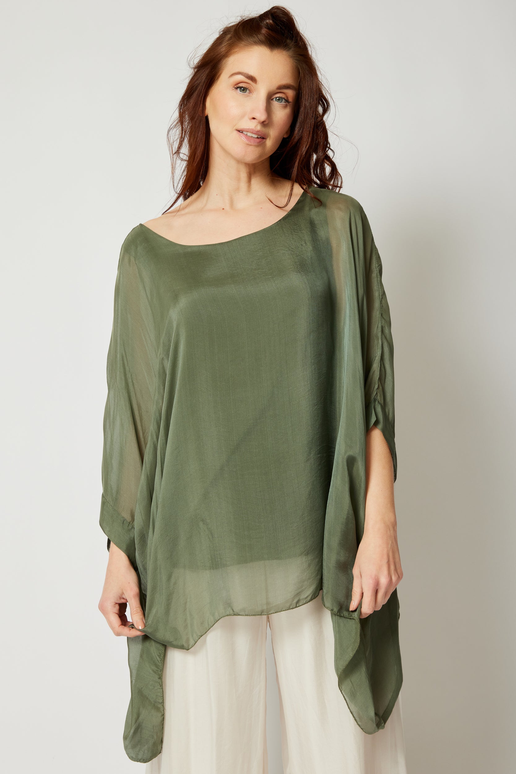 Italian Silk Soft Flowing Top - Jacqueline B Clothing