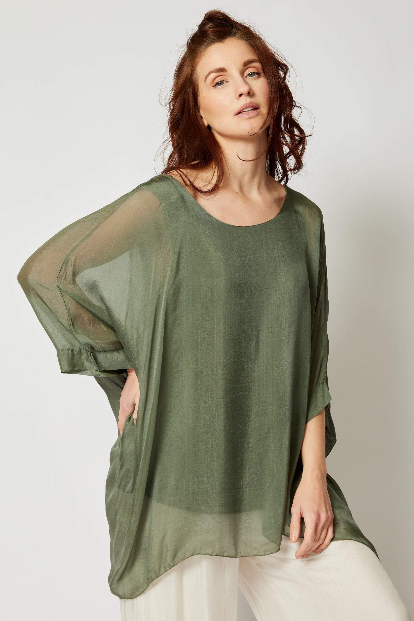 Italian Silk Soft Flowing Top - Jacqueline B Clothing