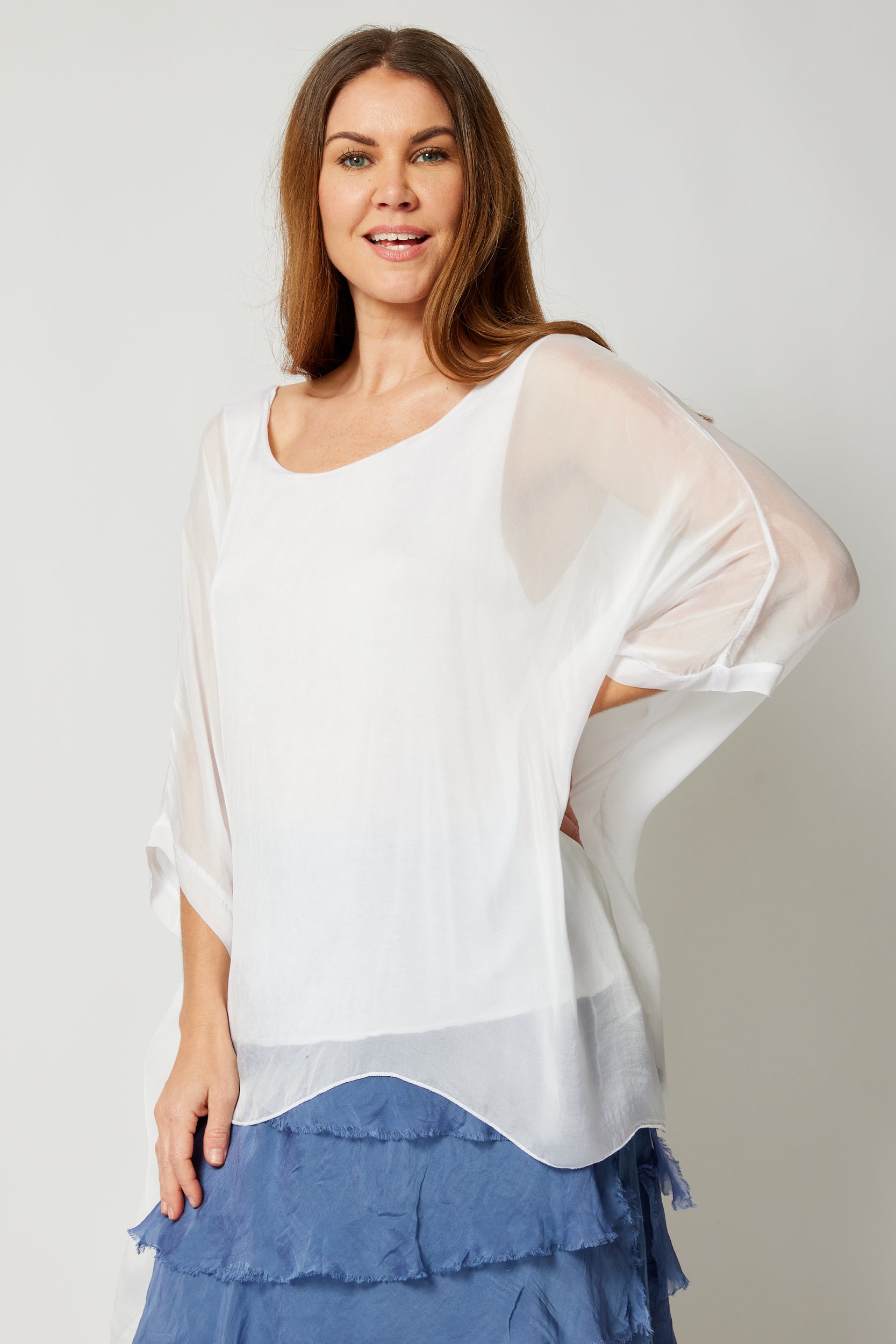 Italian Silk Soft Flowing Top - Jacqueline B Clothing