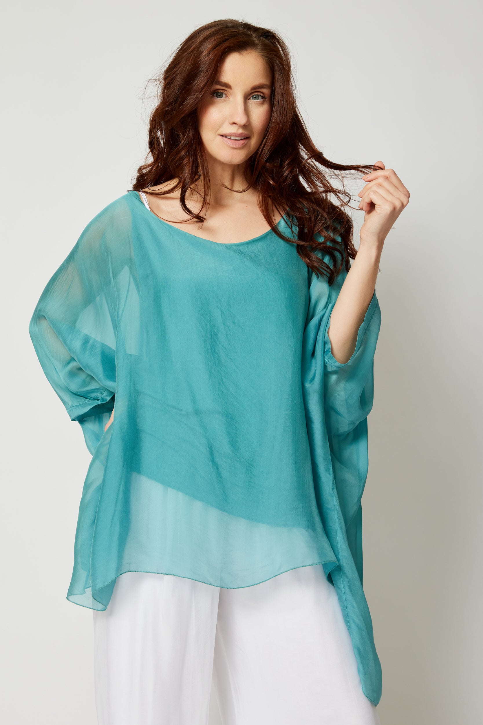 Italian Silk Soft Flowing Top (Two Colors) - Jacqueline B Clothing