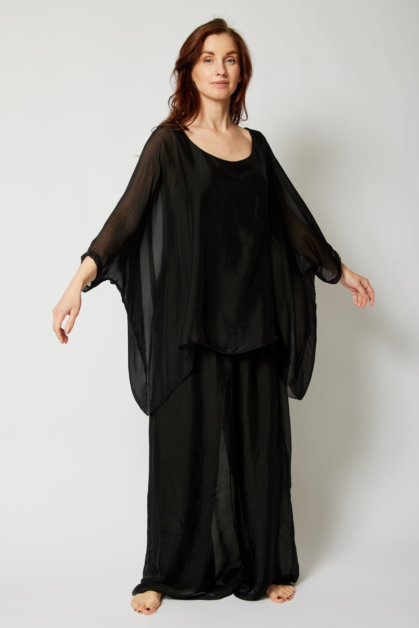 Italian Silk Soft Flowing Top - Jacqueline B Clothing