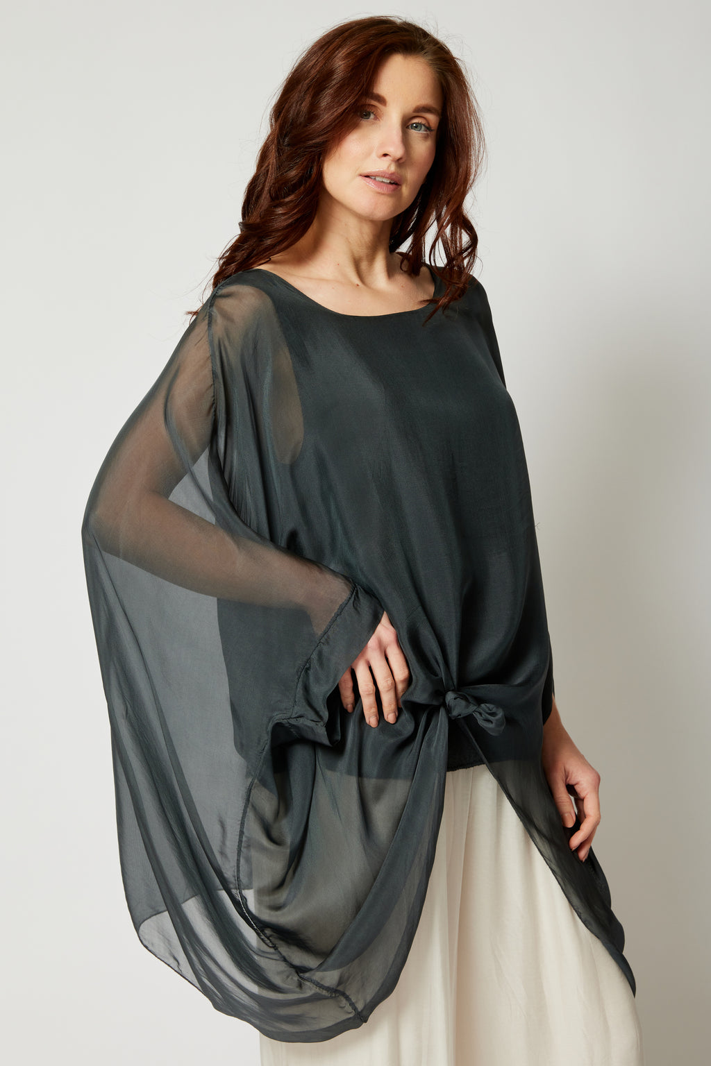 Italian Silk Soft Flowing Top - Jacqueline B Clothing