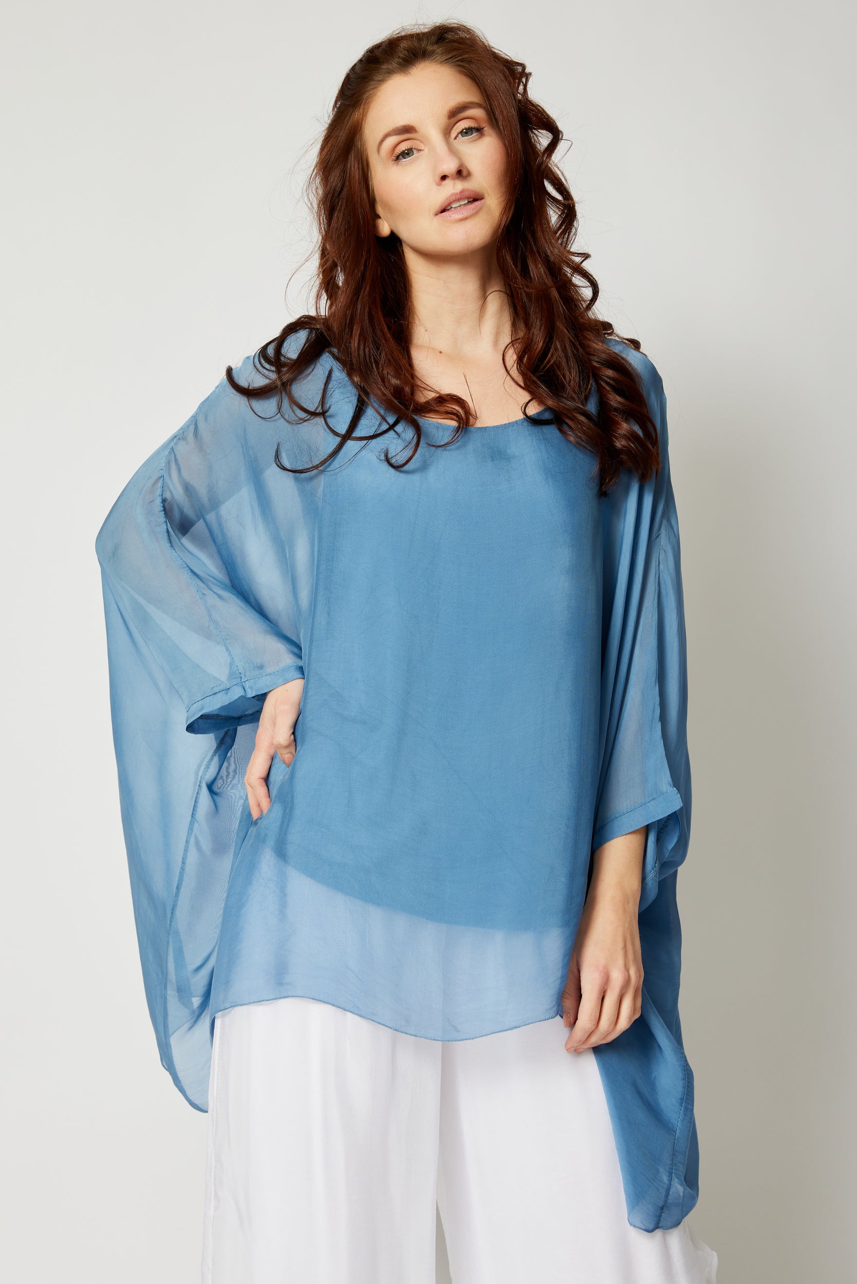 Italian Silk Soft Flowing Top - Jacqueline B Clothing