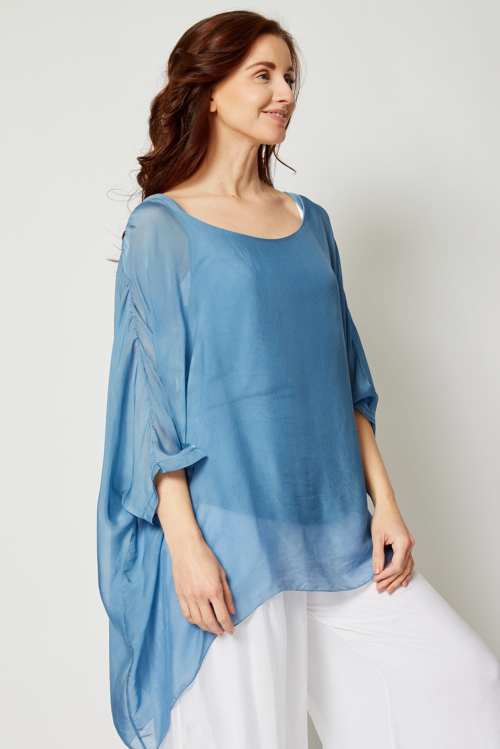 Italian Silk Soft Flowing Top - Jacqueline B Clothing