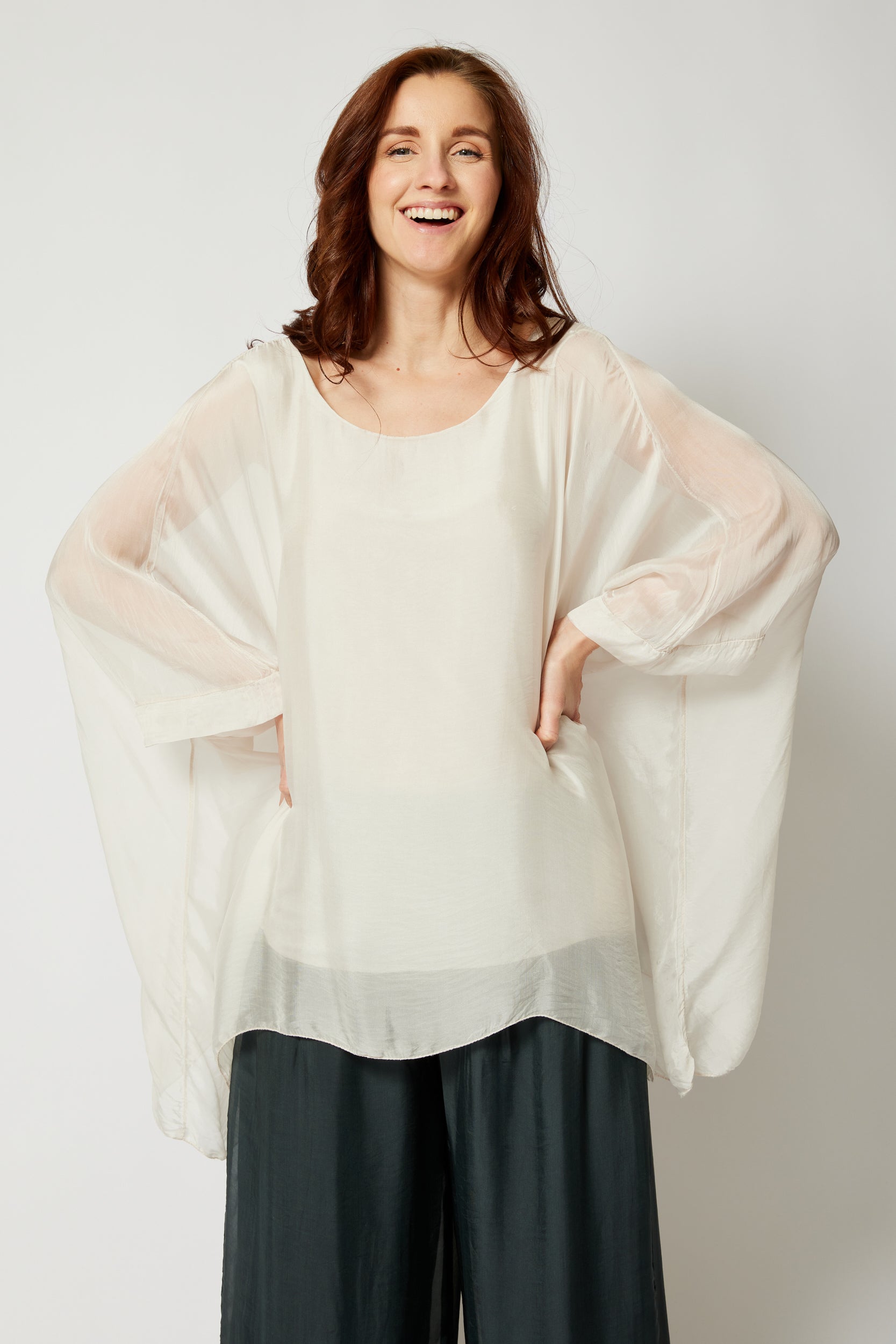 Italian Silk Soft Flowing Top - Jacqueline B Clothing