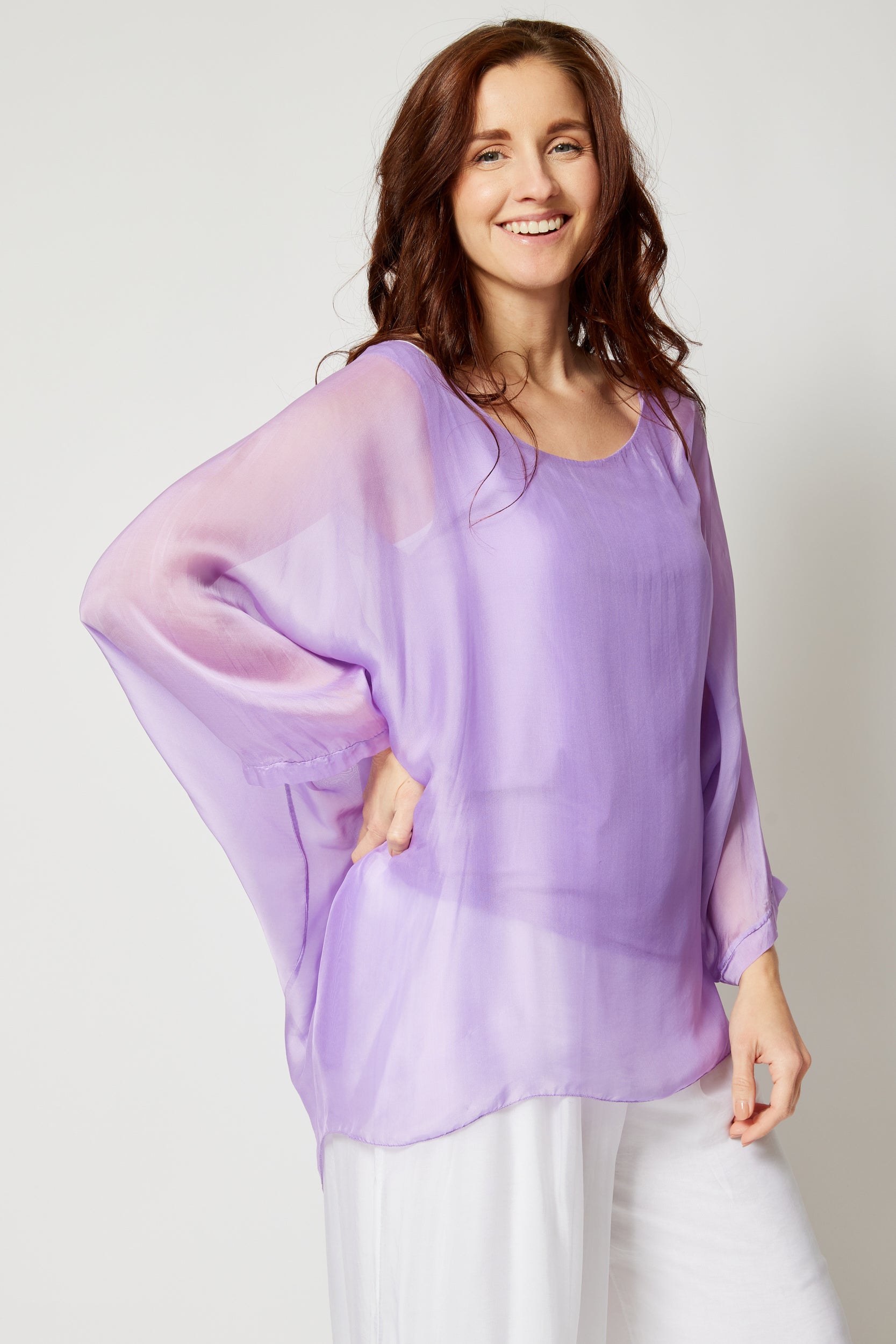 Italian Silk Soft Flowing Top - Jacqueline B Clothing