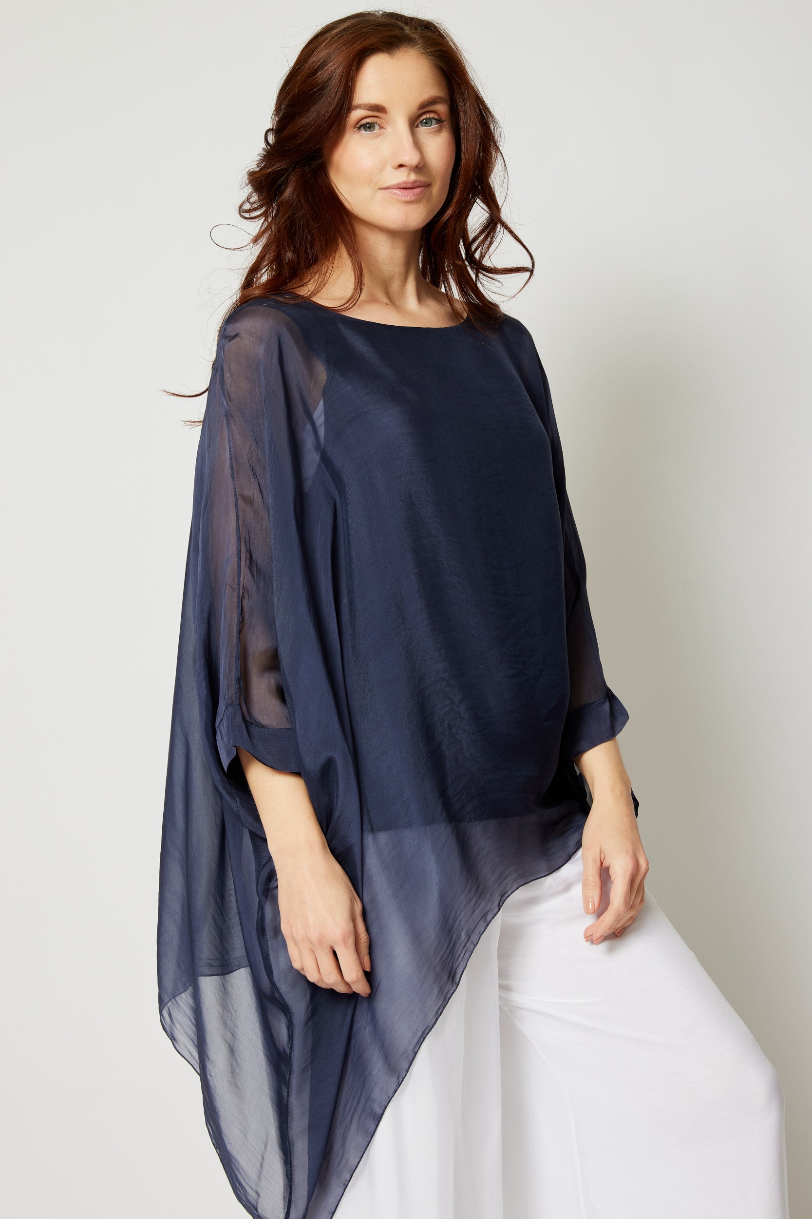 Italian Silk Soft Flowing Top - Jacqueline B Clothing