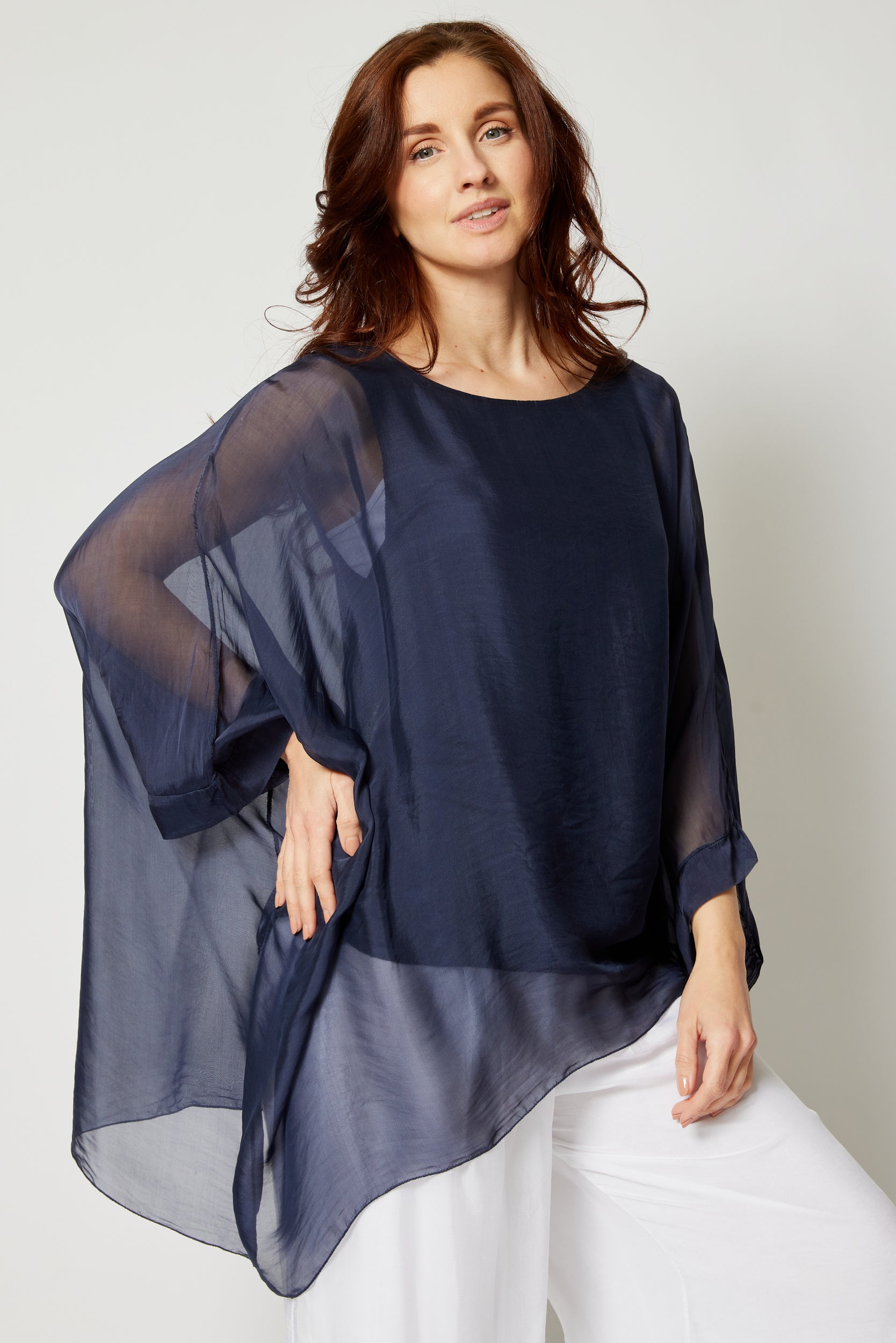 Italian Silk Soft Flowing Top - Jacqueline B Clothing