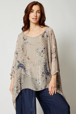 Italian Silk Flowing Splatter Top - Jacqueline B Clothing