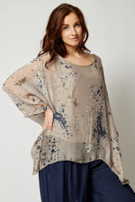 Italian Silk Flowing Splatter Top - Jacqueline B Clothing