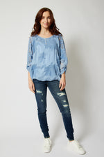 Italian Silk Tone On Tone Lace Top - Jacqueline B Clothing