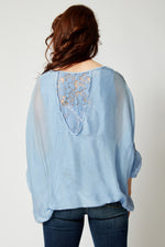 Italian Silk Tone On Tone Lace Top - Jacqueline B Clothing