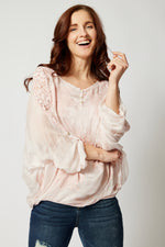 Italian Silk Tone On Tone Lace Top - Jacqueline B Clothing