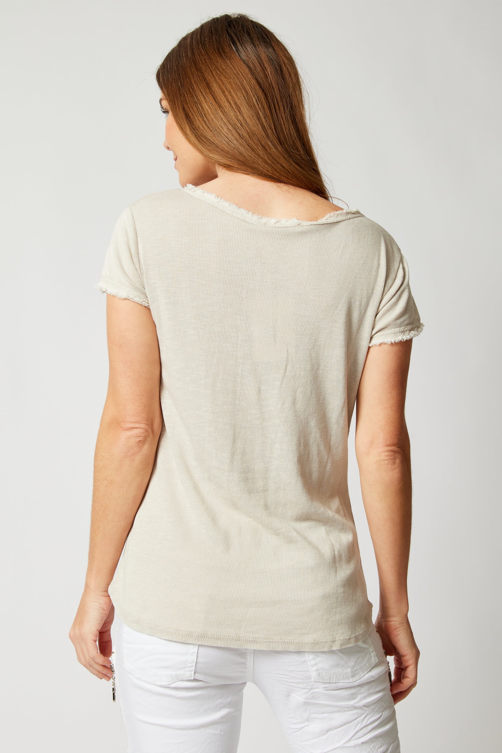 Knit Ruffle Trim Tee