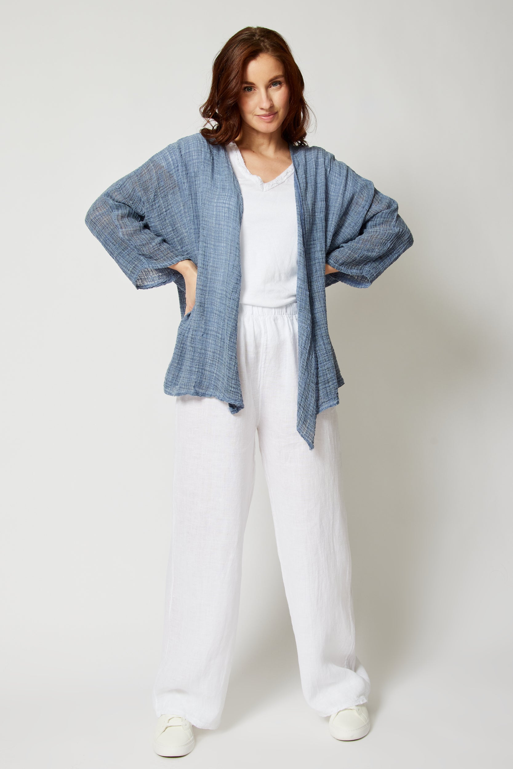 Linen and Gauze One Button Jacket