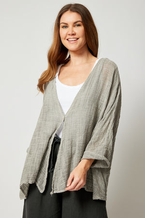 Linen and Gauze One Button Jacket