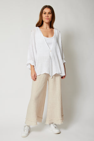 Linen and Gauze One Button Jacket