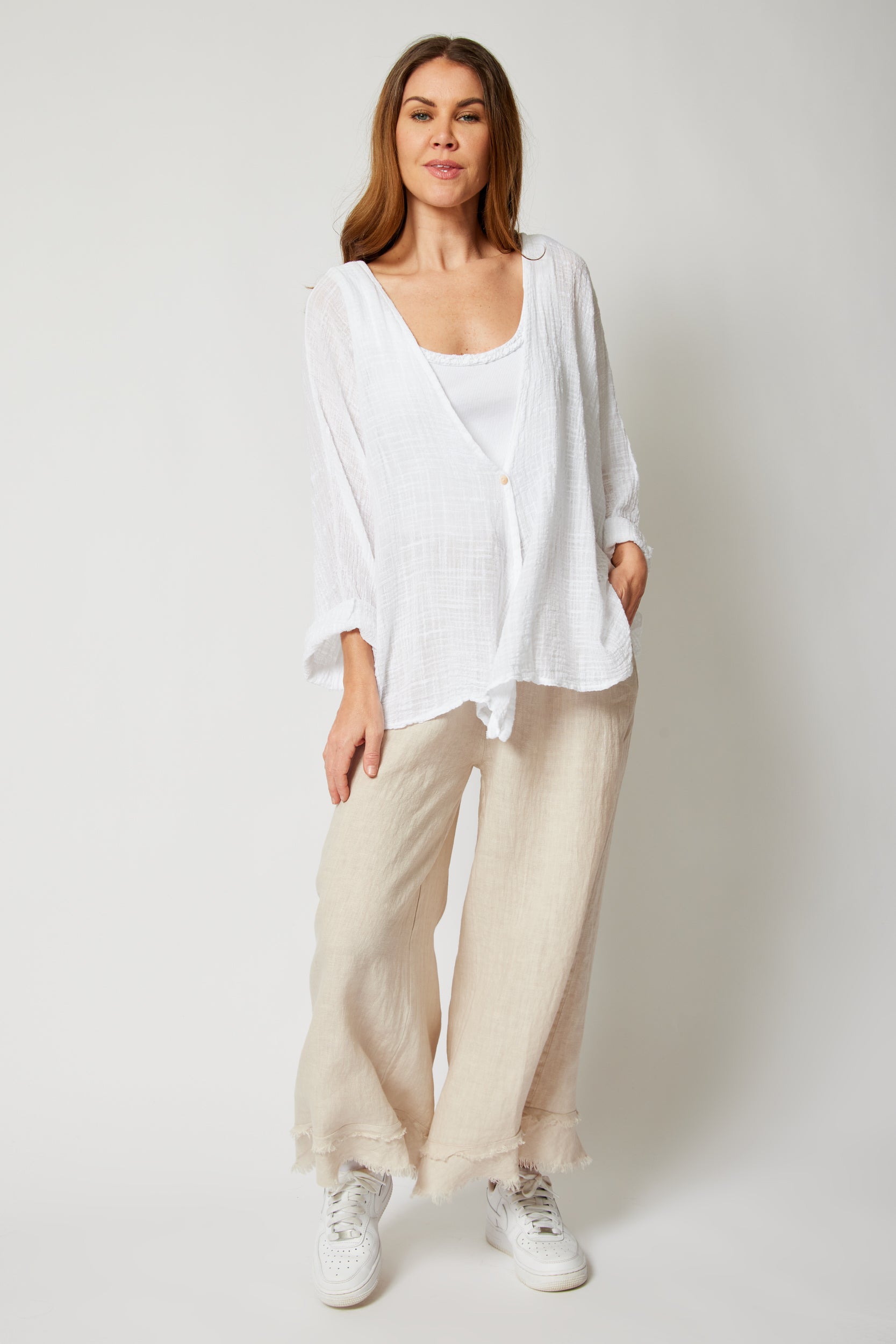 Linen Raw Edge Pant