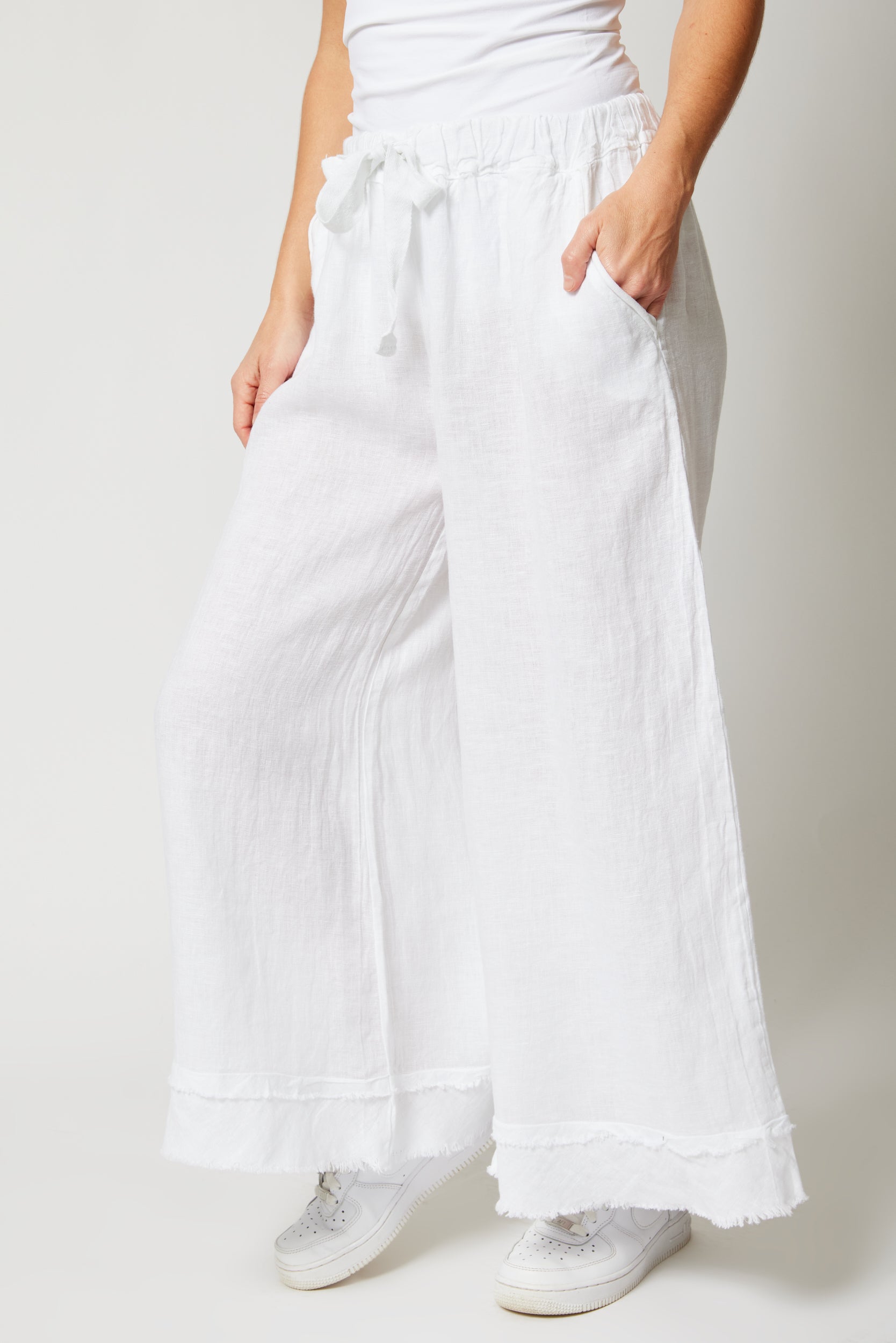 Linen Raw Edge Pant