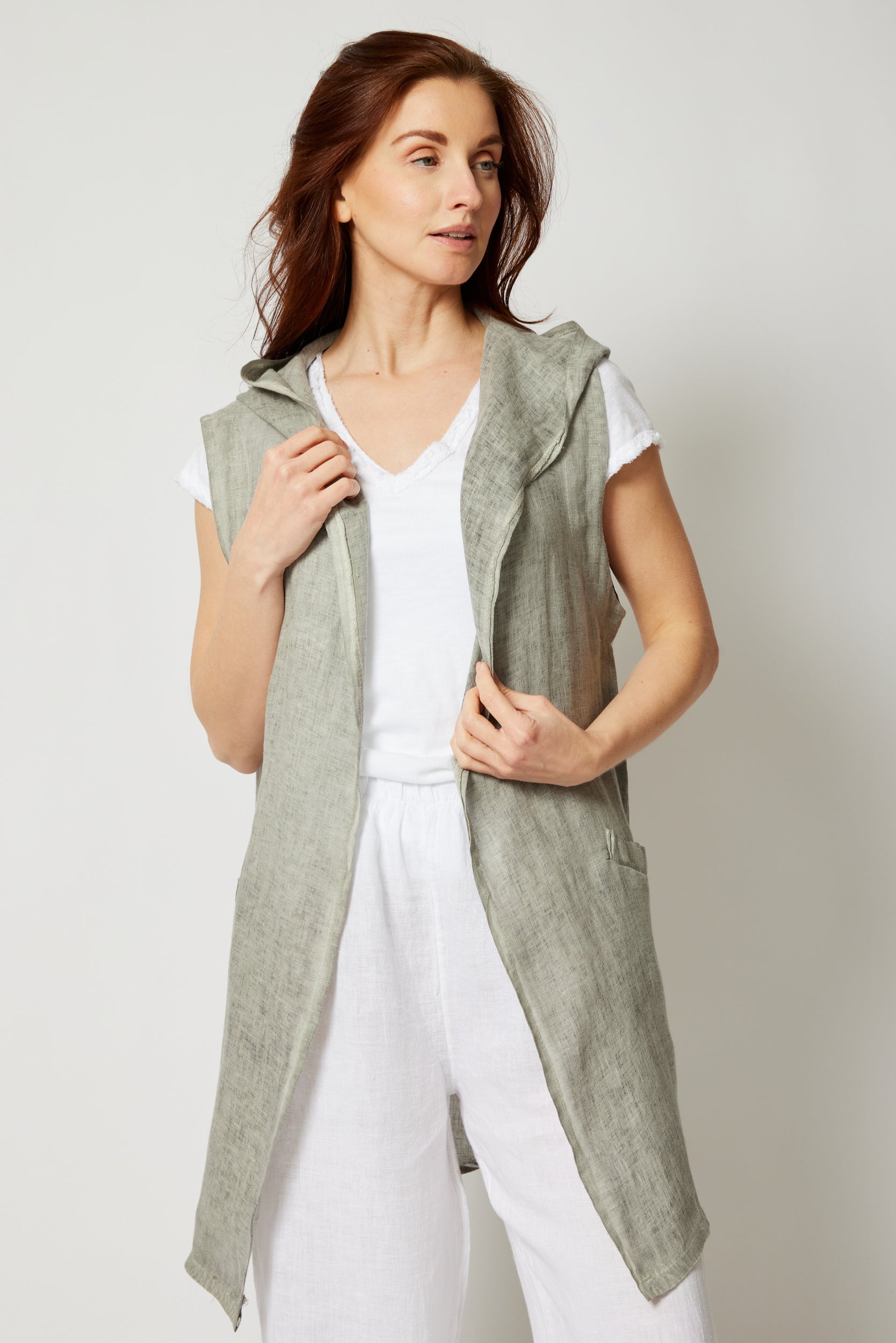 Linen Vest – Jacqueline B Clothing