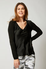 Long Sleeve Fitted Satin Tee (Four Colors) - Jacqueline B Clothing