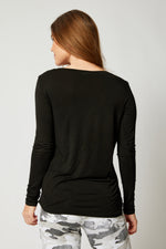 Long Sleeve Fitted Satin Tee (Four Colors) - Jacqueline B Clothing
