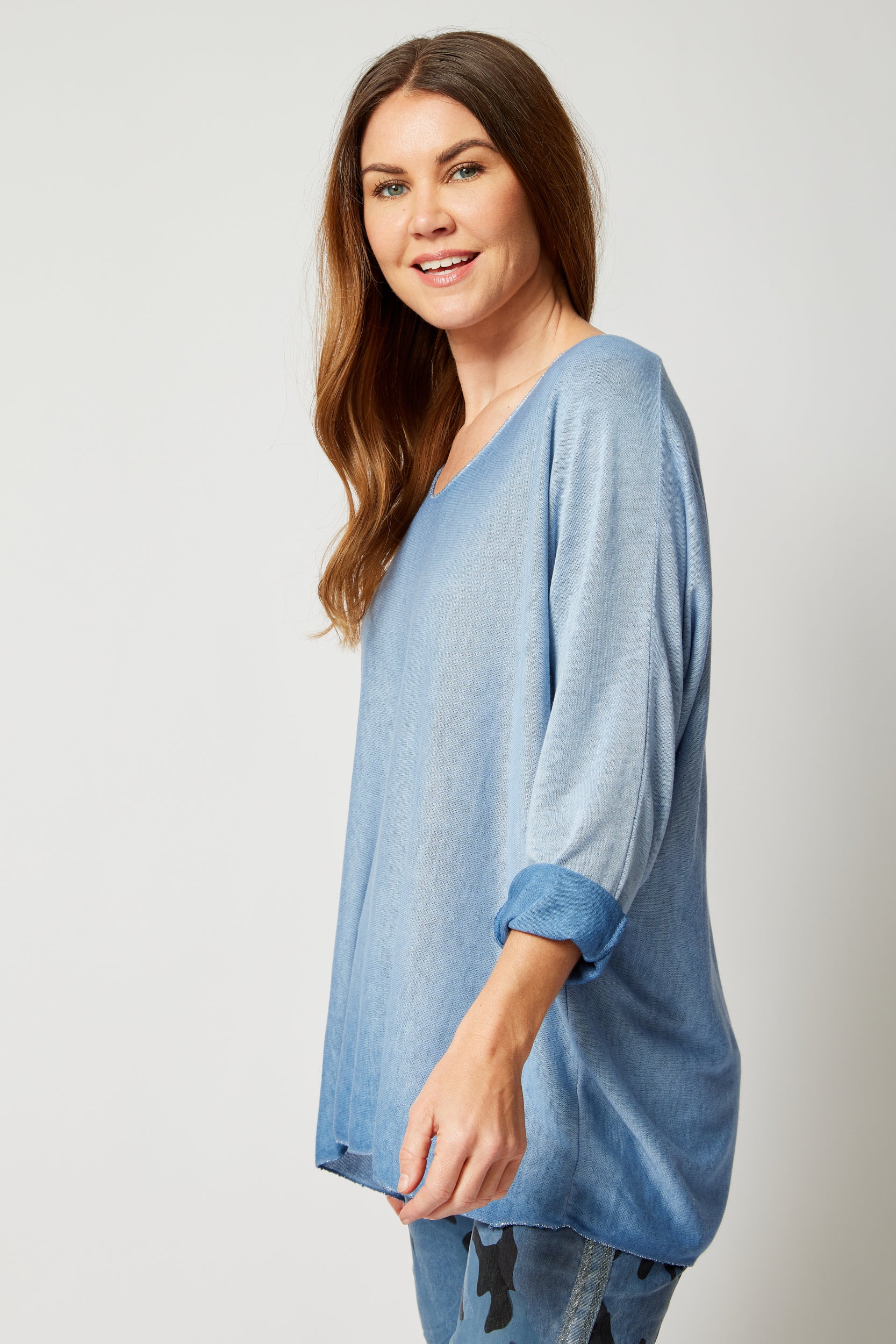 Ombre Long Sleeve Top (Three Colors) - Jacqueline B Clothing