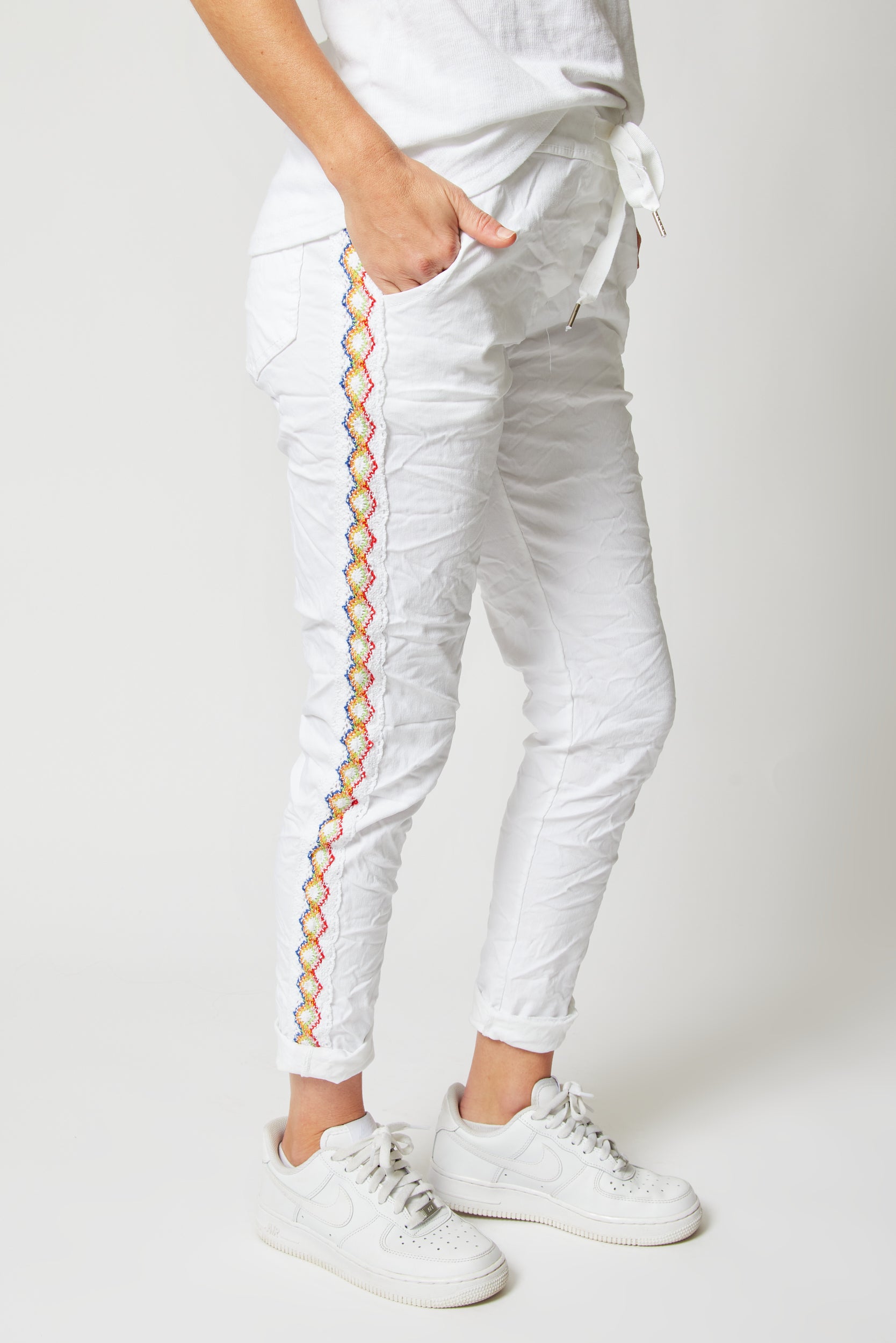 Rainbow Trim Stretch Pant