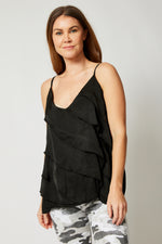 Satin Ruffle Tank