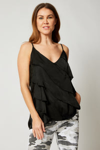 Satin Ruffle Tank