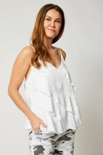 Satin Ruffle Tank