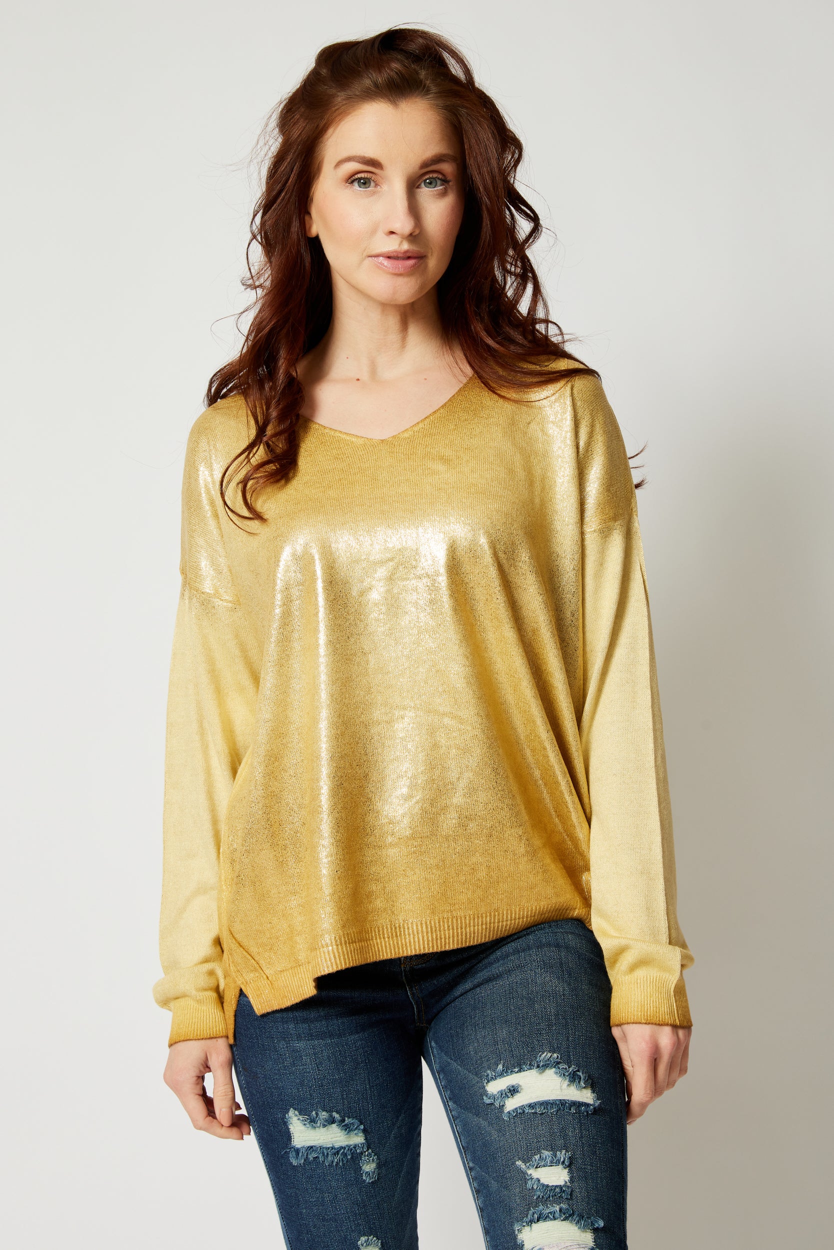 Shinny Front Sweater (Eight Colors) - Jacqueline B Clothing