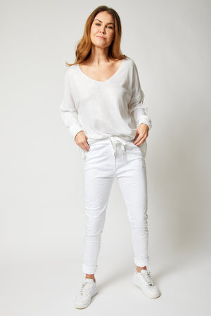 Shinny Front Sweater (Eight Colors) - Jacqueline B Clothing