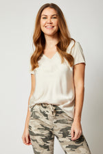 Short Sleeve Fitted Satin Tee (Five Colors) - Jacqueline B Clothing